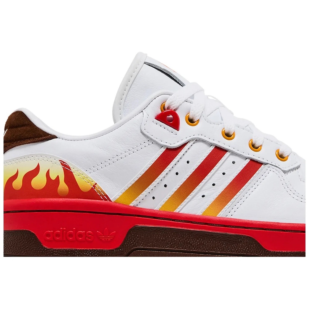 Adidas Rivalry Low "Rengoku" Demon Slayer Men's Size 9.5 White Red Shoes JI3310 - Picture 4 of 8